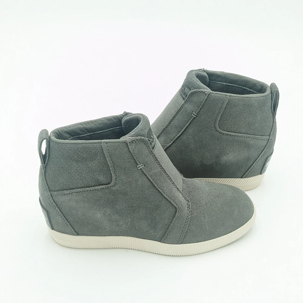 Sorel Gray Suede Sneaker Wedges